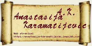 Anastasija Karamatijević vizit kartica